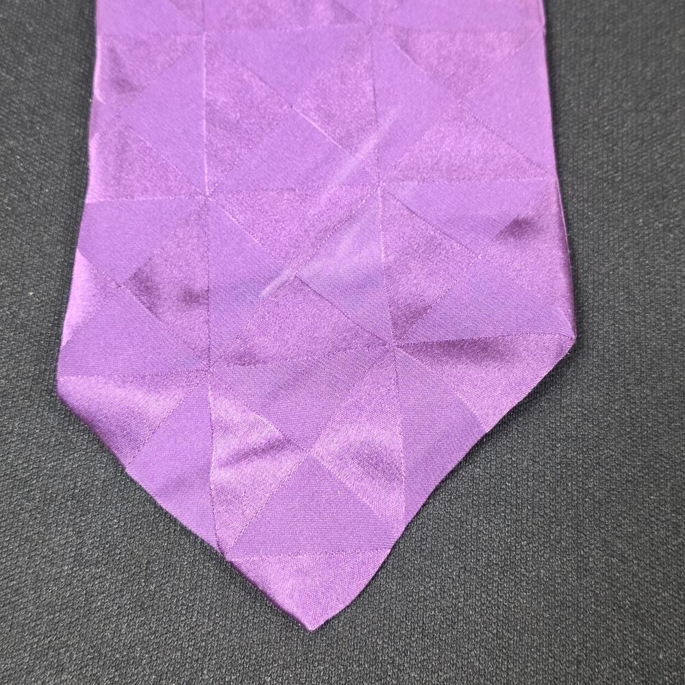 Fratelli moda Men's Purple 100% Silk Geometric Pattern Handmade Tie